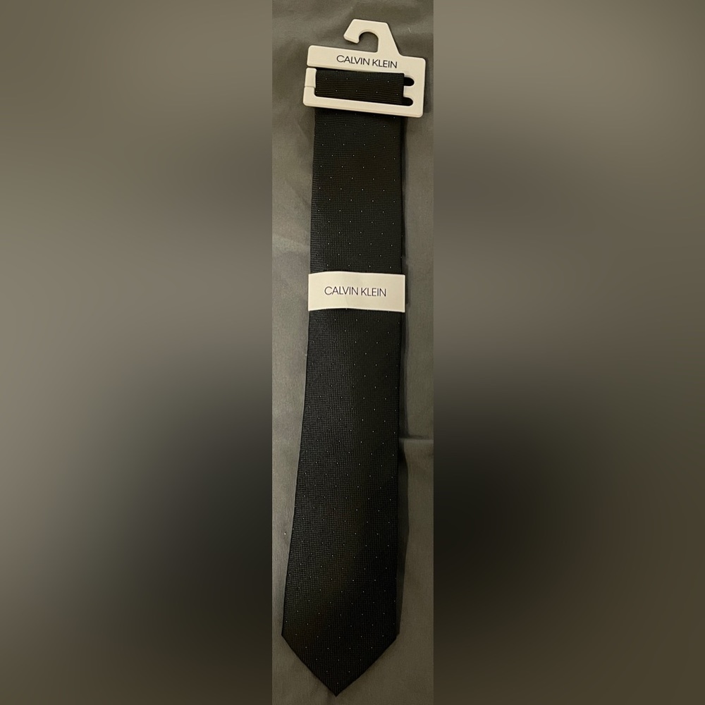Calvin Klein Tie Black w/White Dots